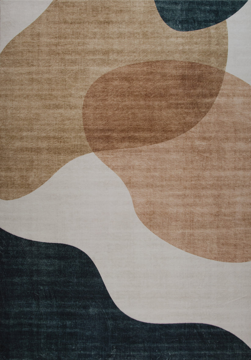 Eclipse Abstract Geometric Cream Rug - 4' x 6'