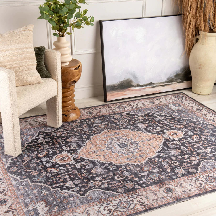 Emir Persian Transitional Navy Blue Rug - 4' x 6'