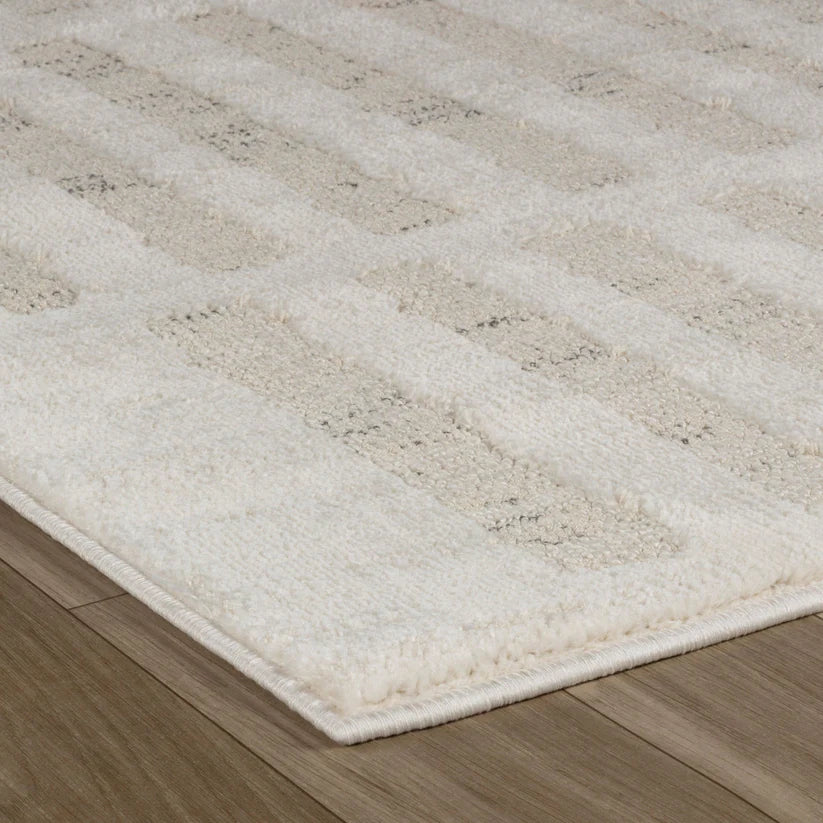 Astra Modern Abstract Beige Rug - 4' x 6'