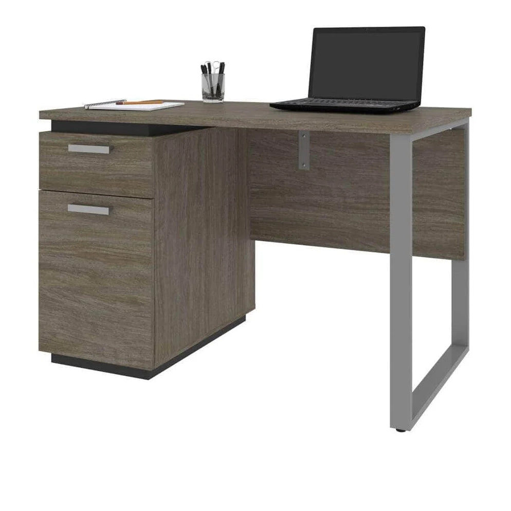 Aquarius 45" Wide Small Desk in Walnut Grey & Slate