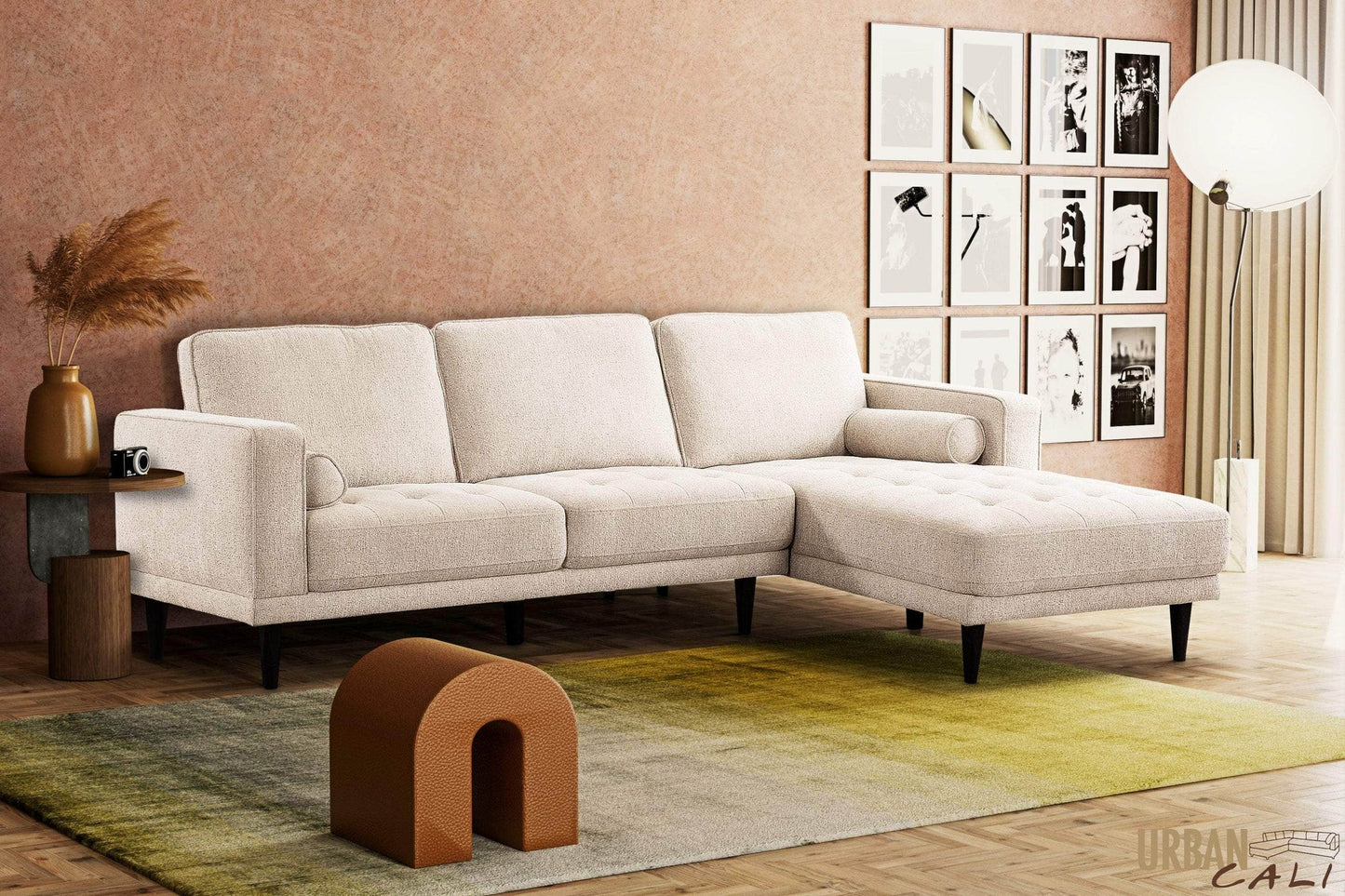 Palm Springs Sectional Sofa in Nora Oat